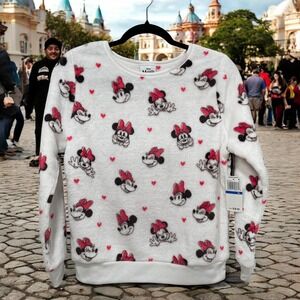 Disney Minnie Mouse Fleece Sweatshirt Kids XL Cozy Kawaii Kidcore Loungewear